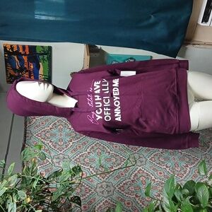 NWT Wound Up Maroon Text Hoodie, Size XS (1)